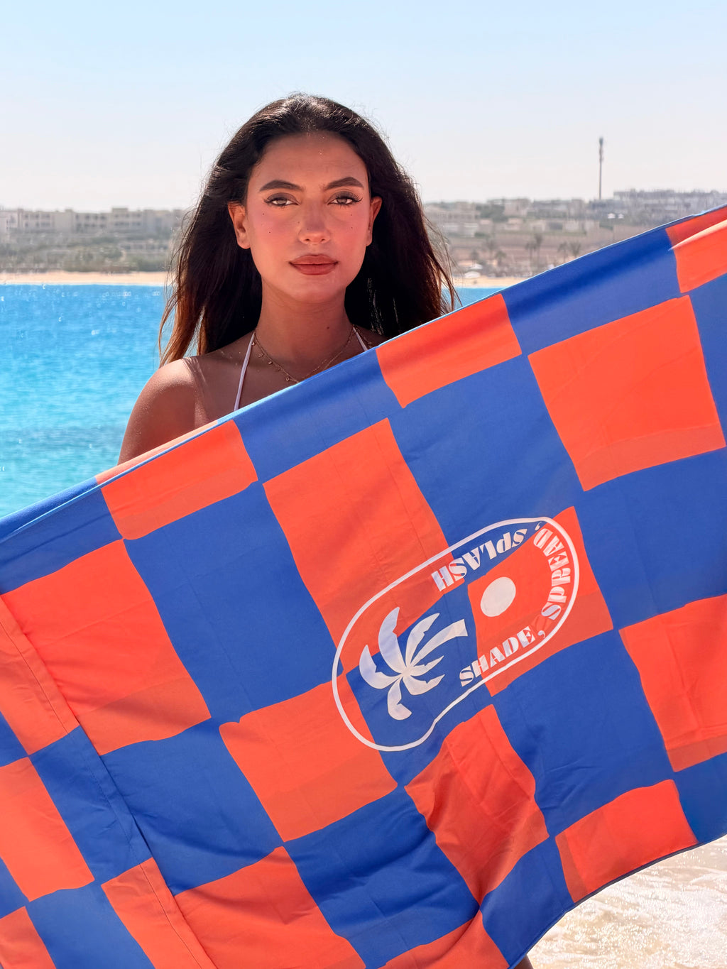 The Blue x Orange Checkered Towel